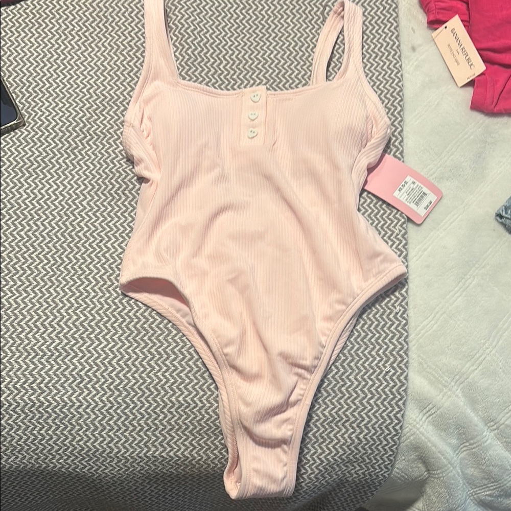 Pink womens One Piece Swimsuit